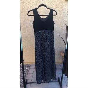 Black Polka Dot Maxi Dress